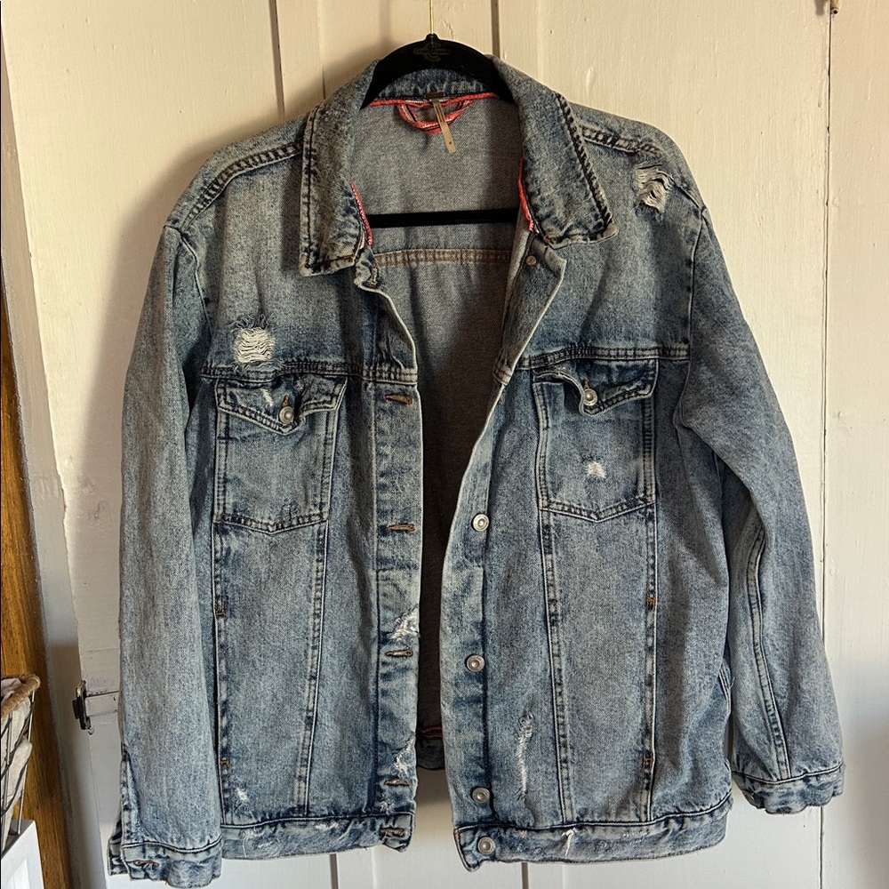 Free People Distressed Jean Jacket